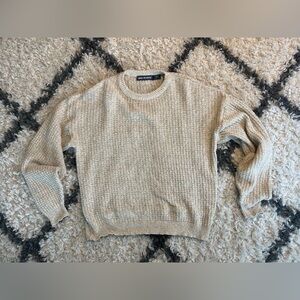 90’s Van Heusen Oversized Cream Grandpa Sweater size L, 100% cotton